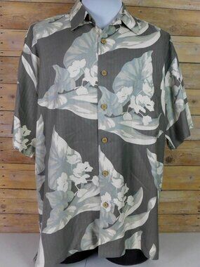 Kahala Hawaiian Shirt Mens Large Short Sleeve Silk